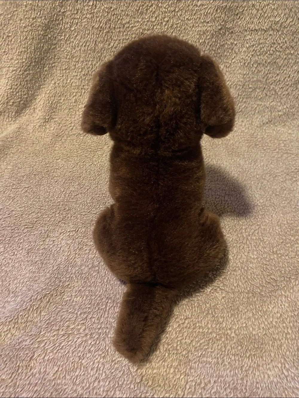 Plush Brown Puppy Stuffed Animal with Gold Tag